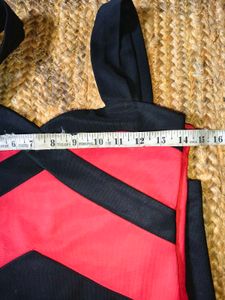 Chic Red &amp; Black Bodycon Mini Dress