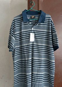 Free Delivery Fee |💙 Blue & Grey Striped tshirt