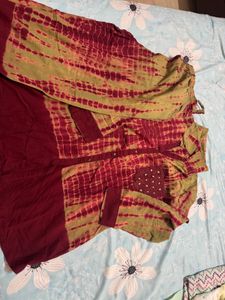 Boho Tie-Dye Kurta coat set