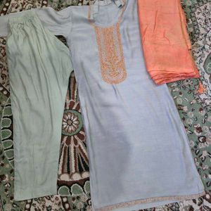 Embroidered Kurta Set with Dupatta