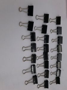 1 Box Containing 23 Black Binder Clips