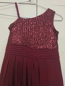 Sparkling Sequin One-Shoulder Gown