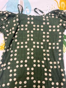 Green Polka Dot  top y2k
