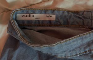 y2k coded denim miniskirt