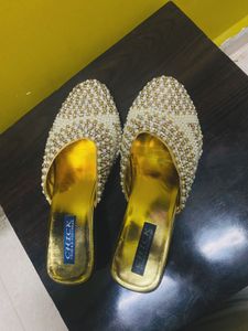 Elegant Pearl Embellished Heels