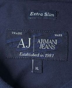 Armani Jeans Navy Long Sleeve Polo Shirt