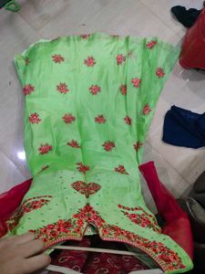 Elegant Light Green Embroidered Kurta Set