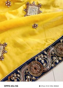 Beautiful Yellow Saree with Blouse Piece