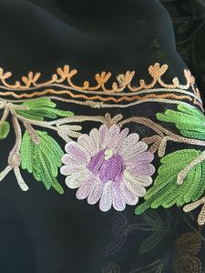 Black Chain Stitch Embroidered Saree