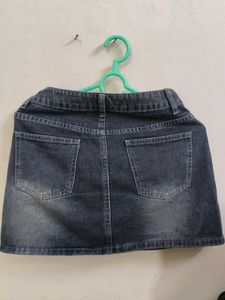 Gray Denim Mini Skirt