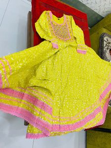 Yellow Floral Kurta Set with Dupatta