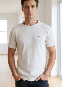 Men's Textured Crew Neck T-Shirt