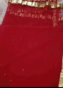 Red Dupatta with Golden Border fixed price