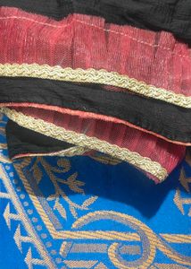 Elegant Black &amp; Red Embroidered Kurta Set