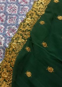 Light Green Kurta Set with Gold Embroidery