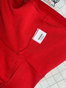 Savana Red Strapless Peplum Top