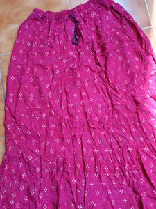 Vibrant Pink Bandhani Print Ethnic Skirt brand new