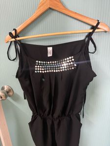 Black Embellished Romper