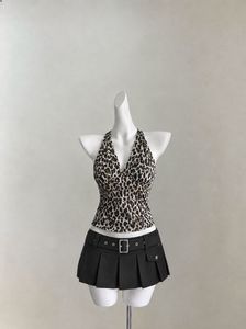 Leopard Print Halter Neck Top