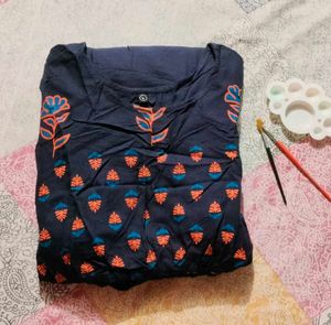 New Beautiful Sleeveless Navy Blue Ethnic Gown