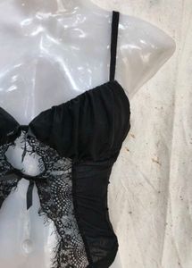 Sheer Lace Bow Detail Cami Top