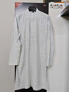 Men's Embroidered Kurta Like New light blue