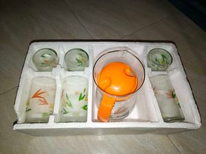 Glass Pitcher & 6 Glasses Set