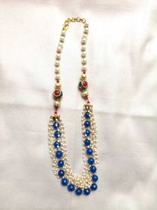 Blue Stone Pearl Jewellery Set