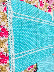 Beautiful Teal Kurta Set with Dupatta