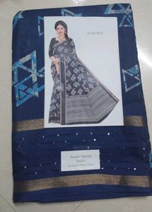 Blue Printed Saree
