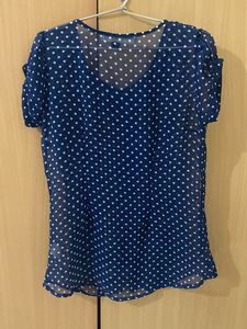 Polkadot Top, Light Material Shifon, Size Small