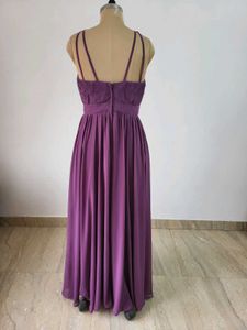 Elegant Purple Halter Neck Maxi Dress
