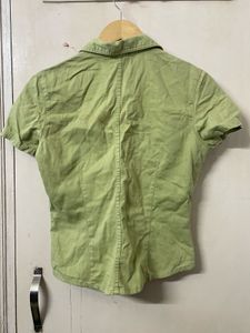 Lime Green Button-Up Short Sleeve Shirt