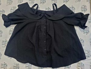 Chic Off-Shoulder Black Top