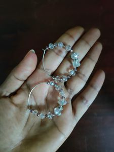 Beautiful Handmade Crystal Hoop Earrings