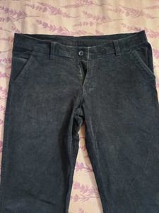 Stylish Dark Gray Corduroy Pants