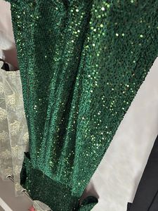 bottle green micro velvet gown
