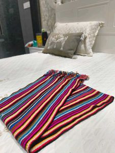Colorful Striped Scarf with Tassels