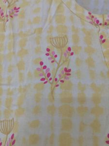 Yellow Floral Print Kurta