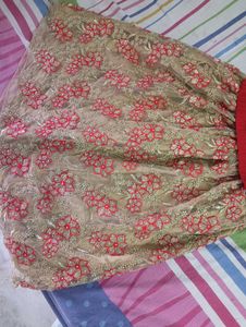 Embroidered Red and Gold Lehenga Choli
