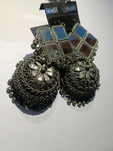 Mirror Jhumka Earrings