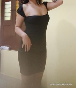 Black Square Neck Mini Dress