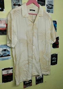 Men's Short Sleeve Palm Tree Print Oversized Shirt