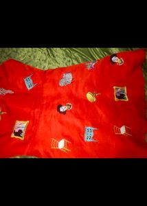 Unique Red Embroidered Dress