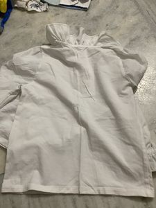 girls white ruffle top
