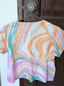 Tie-Dye "Optimistic" Cropped T-Shirt