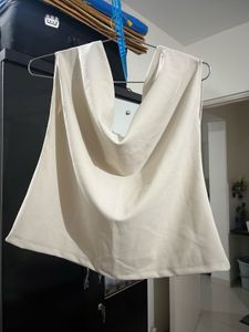 Cream Drape Neck Top