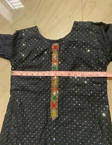 Elegant black Kurta with Embellishments