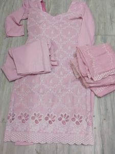 Pink Chikankari Kurta Set
