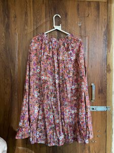 Floral Print Peasant Blouse